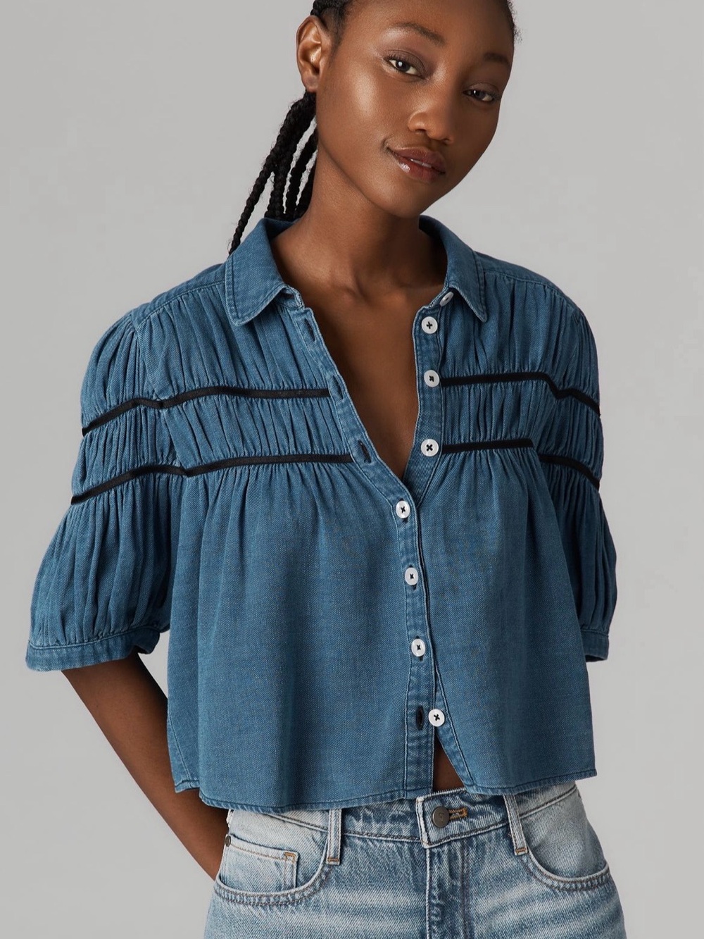 New! Maeve Leandra Denim Shirt